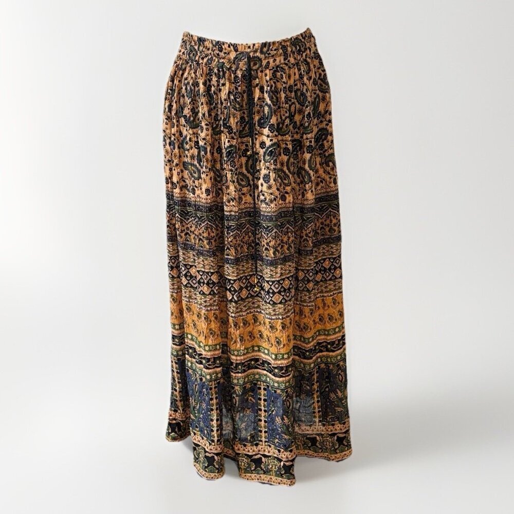 Cute Options Hippie Skirt Boho Peasant Festival Paisley ONE SIZE semi Sheer‎ NWT